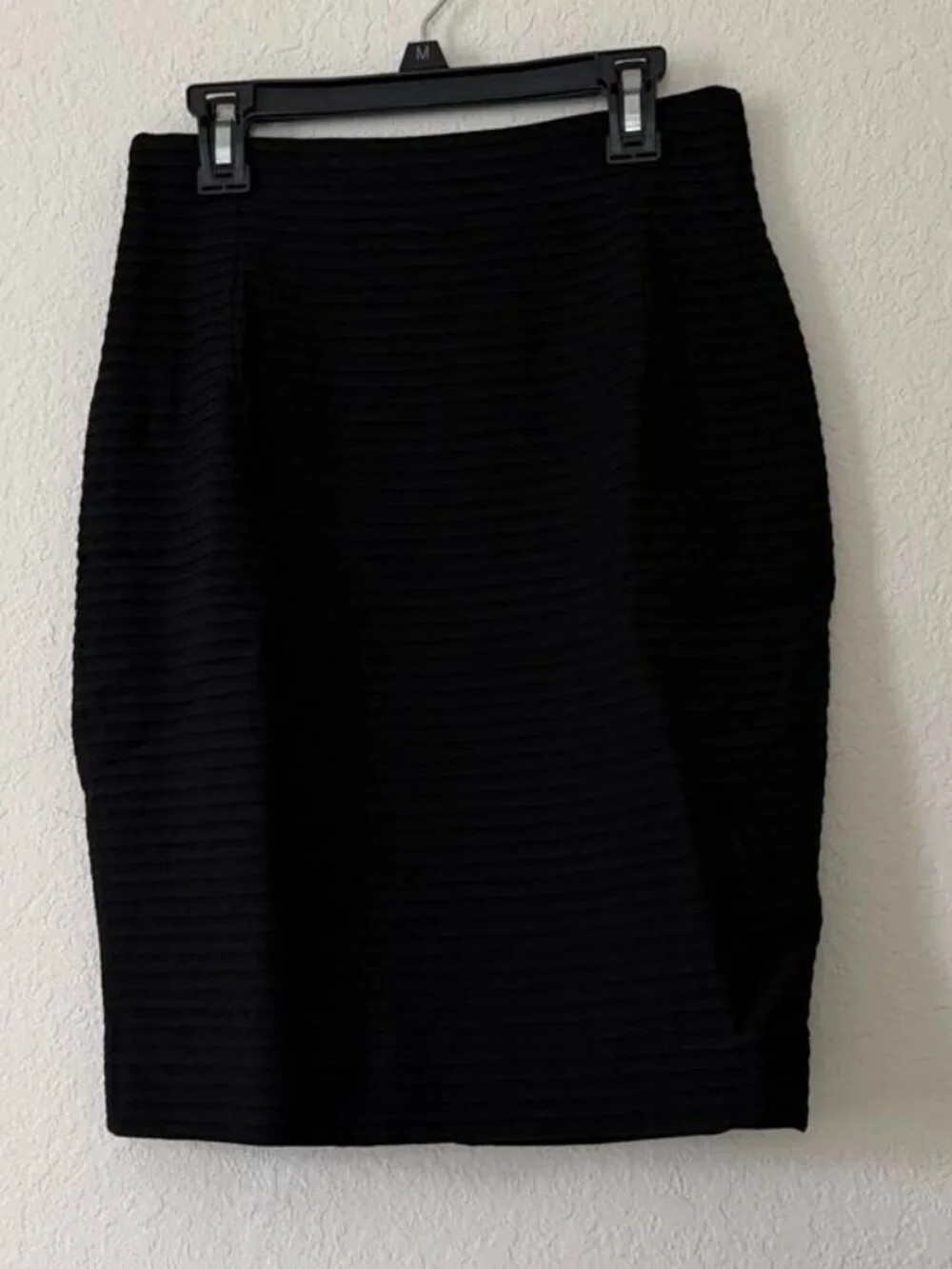 Randy Kemper Black Wool Lined Straight Pencil Skirt, Size 8